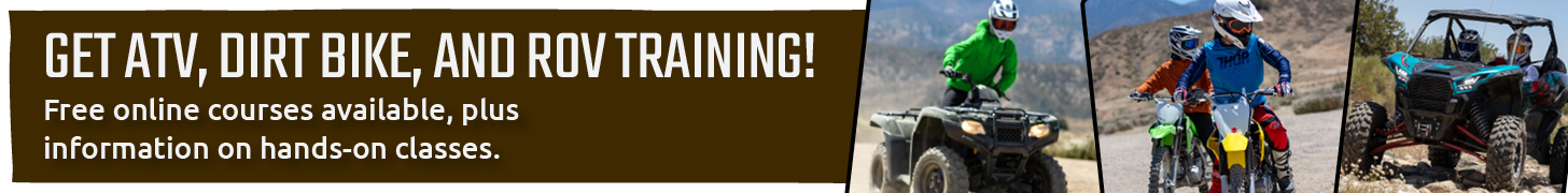 atv, dirt bike and rov training banner atv, dirt bike and rov training banner